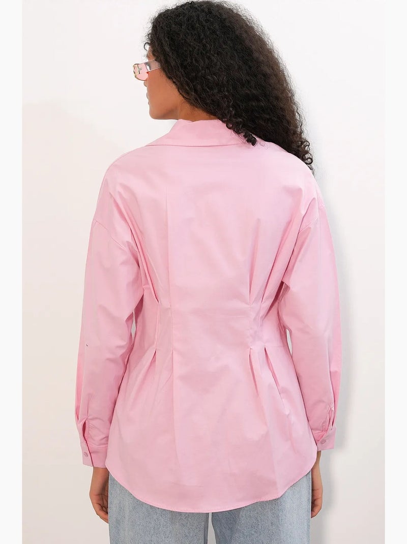 Chemise cintrée en popeline à boutons bdart Rose - Kiabi