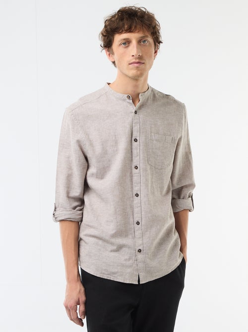 Chemise col mao avec lin - Kiabi Chemise col mao avec lin - Kiabi