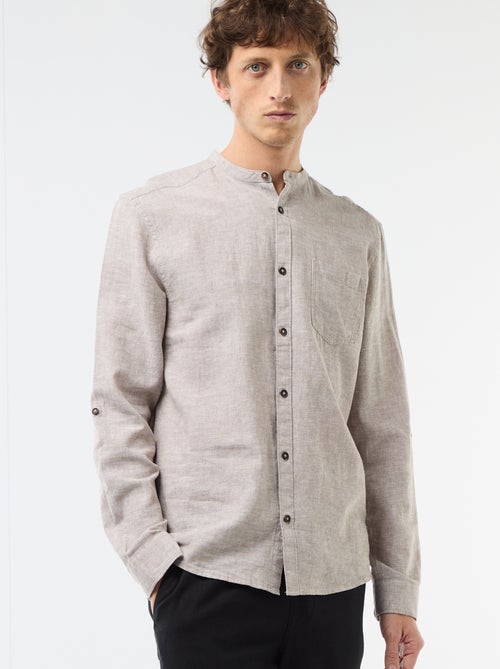 Chemise col mao avec lin - Kiabi Chemise col mao avec lin - Kiabi