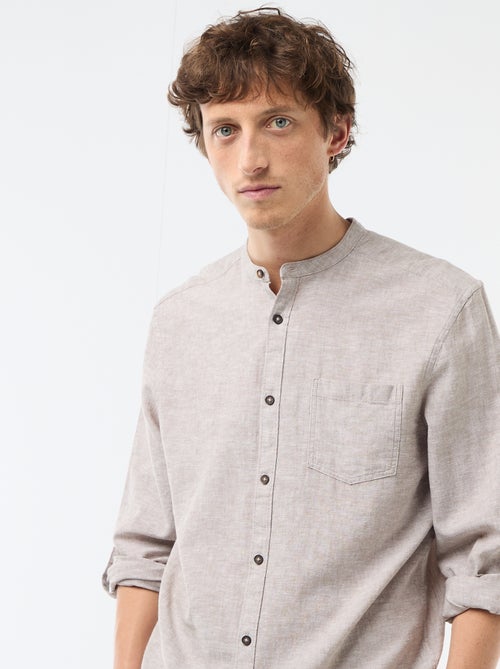 Chemise col mao avec lin - Kiabi Chemise col mao avec lin - Kiabi
