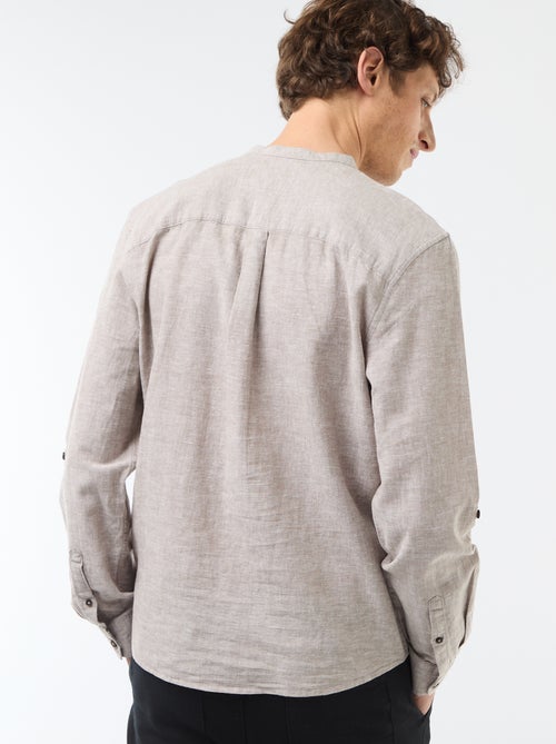 Chemise col mao avec lin - Kiabi Chemise col mao avec lin - Kiabi