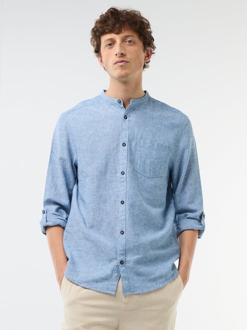 Chemise col mao avec lin - Kiabi Chemise col mao avec lin - Kiabi