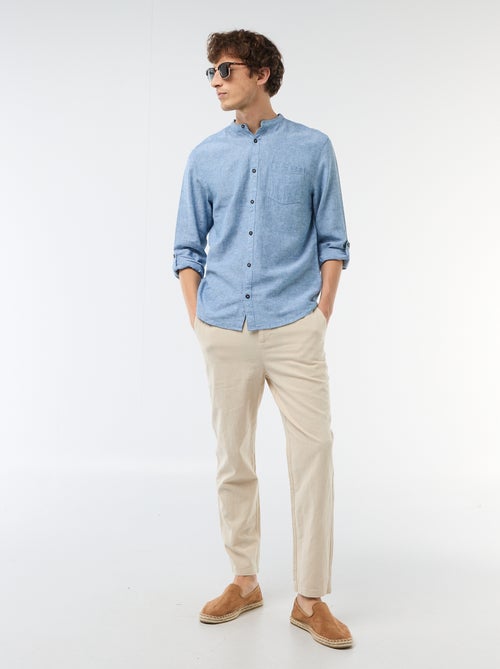 Chemise col mao avec lin - Kiabi Chemise col mao avec lin - Kiabi