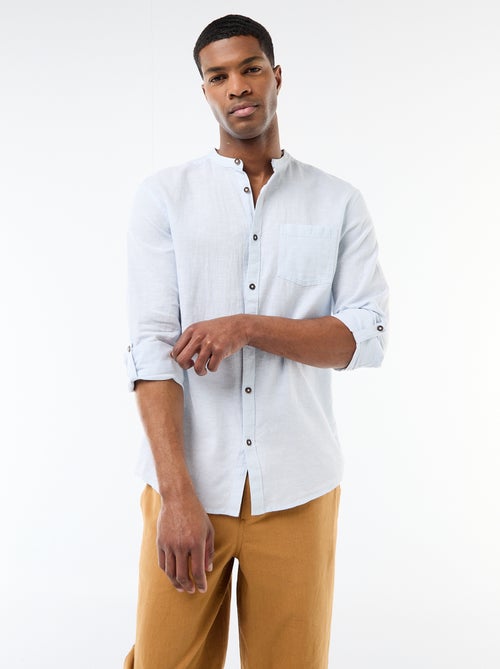 Chemise col mao avec lin - Kiabi Chemise col mao avec lin - Kiabi