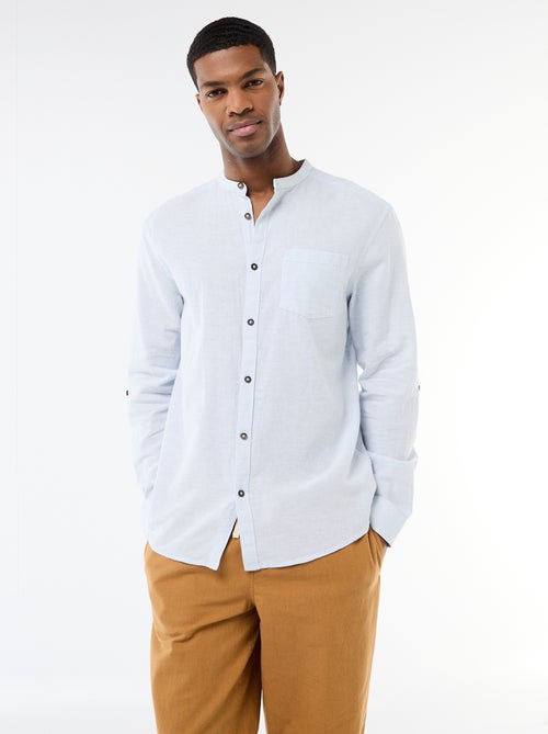 Chemise col mao avec lin - Kiabi Chemise col mao avec lin - Kiabi