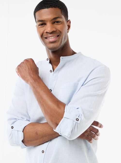 Chemise col mao avec lin - Kiabi Chemise col mao avec lin - Kiabi