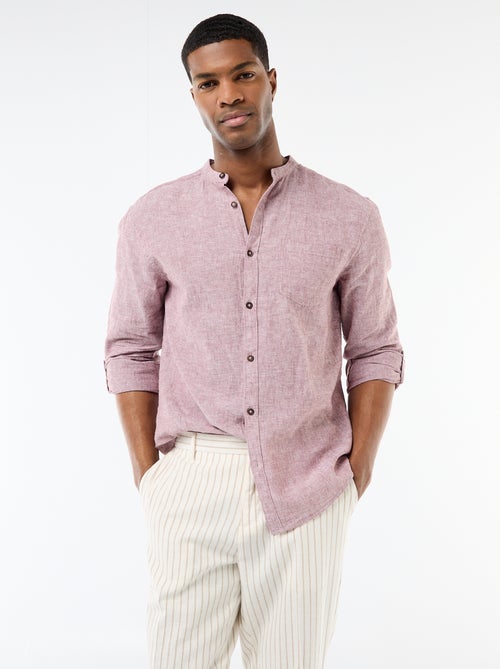Chemise col mao avec lin - Kiabi Chemise col mao avec lin - Kiabi