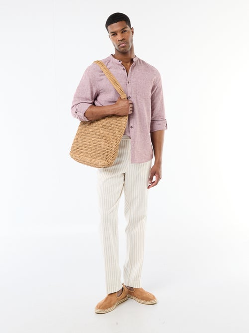 Chemise col mao avec lin - Kiabi Chemise col mao avec lin - Kiabi