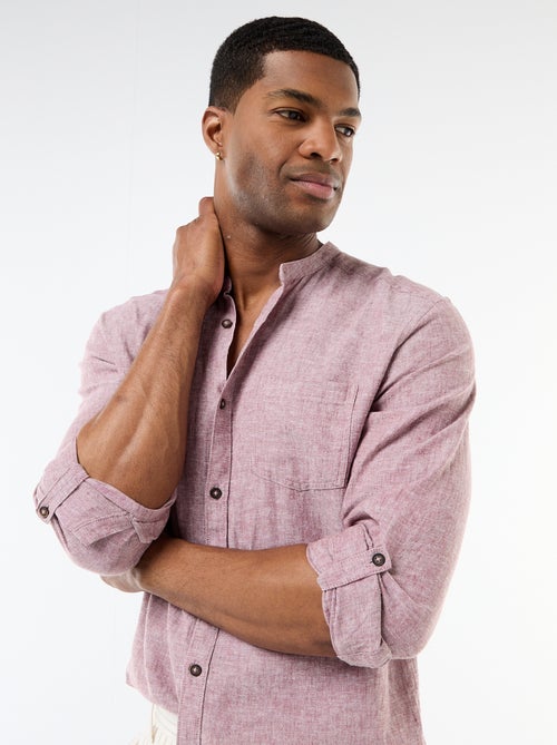 Chemise col mao avec lin - Kiabi Chemise col mao avec lin - Kiabi