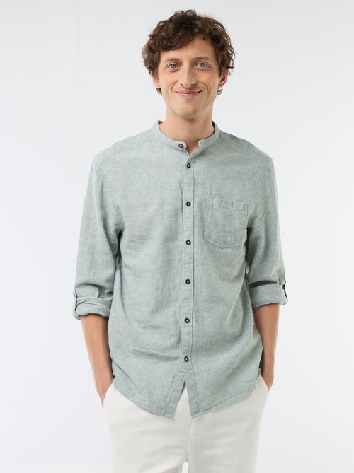 Chemise col mao avec lin - Kiabi Chemise col mao avec lin - Kiabi