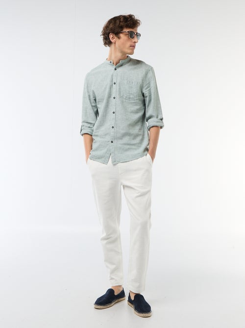 Chemise col mao avec lin - Kiabi Chemise col mao avec lin - Kiabi