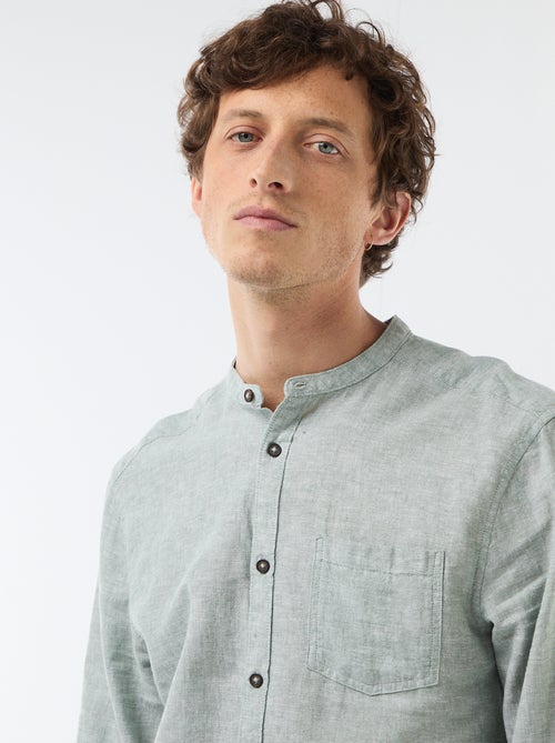Chemise col mao avec lin - Kiabi Chemise col mao avec lin - Kiabi