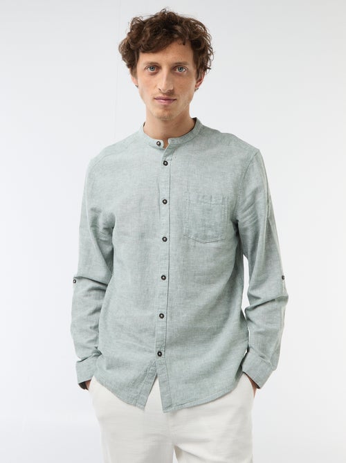 Chemise col mao avec lin - Kiabi Chemise col mao avec lin - Kiabi