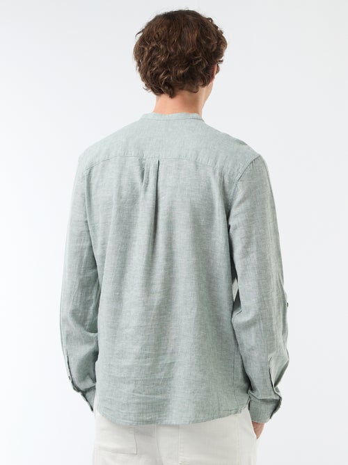 Chemise col mao avec lin - Kiabi Chemise col mao avec lin - Kiabi