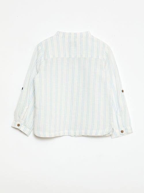 Chemise col mao avec manches retroussables - Kiabi