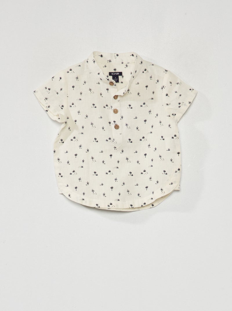 Chemise col mao Blanc - Kiabi