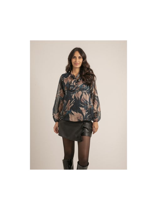 Chemise col noeud motifs ortense - Kiabi Chemise col noeud motifs ortense - Kiabi