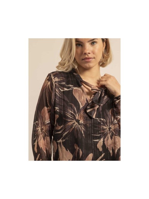 Chemise col noeud motifs ortense - Kiabi