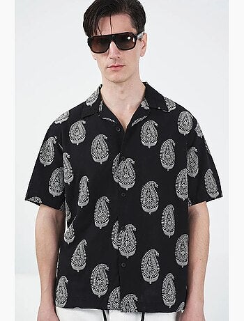 Chemise coupe classique à imprimé cachemire et fermeture boutonnée giesto