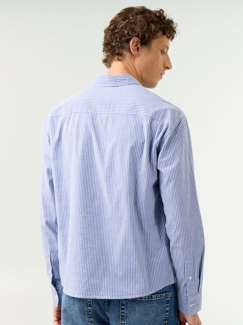 Chemise coupe confortable avec motif rayé Bleu - Kiabi