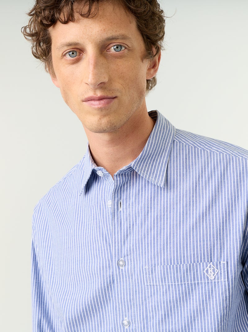 Chemise coupe confortable avec motif rayé Bleu - Kiabi