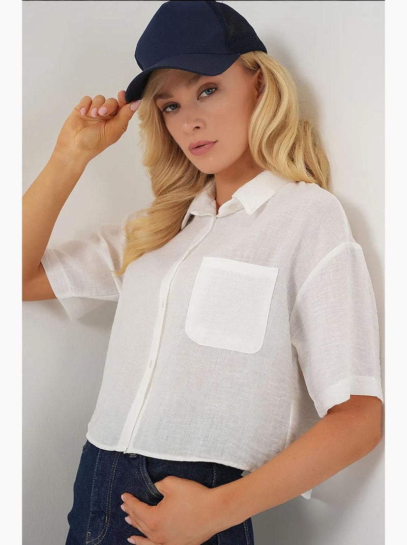 Chemise courte à manches courtes bdart Blanc - Kiabi