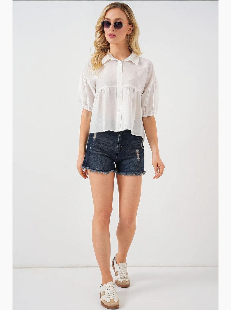 Chemise courte à manches courtes bdart Blanc - Kiabi