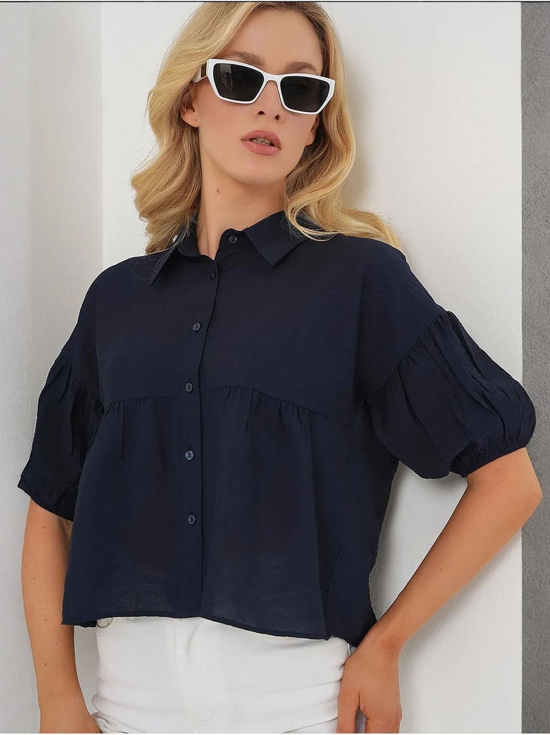 Chemise courte à manches courtes bdart Bleu marine - Kiabi
