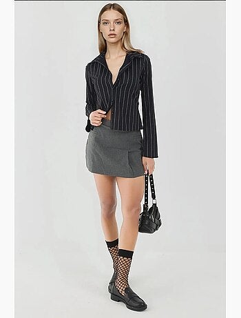 Chemise courte ajustée à rayures hiccup