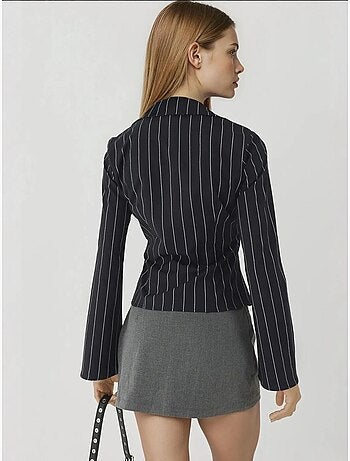 Chemise courte ajustée à rayures hiccup