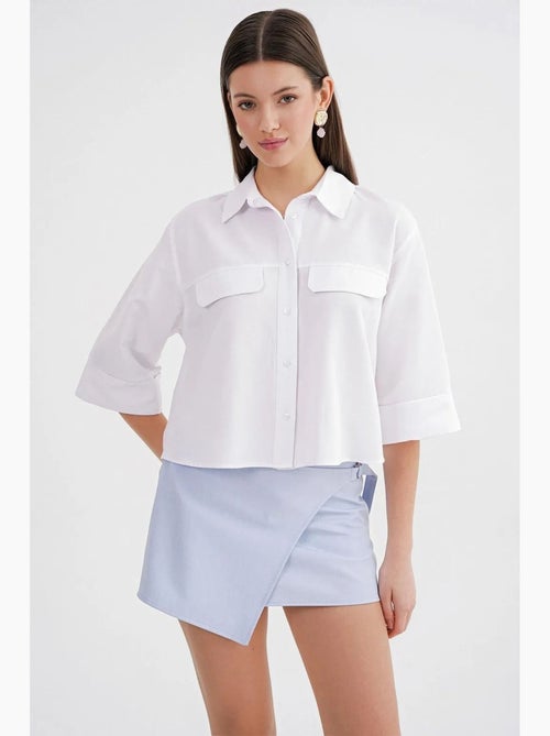 Chemise courte ample avec fermeture à boutons et poche mixray - Kiabi