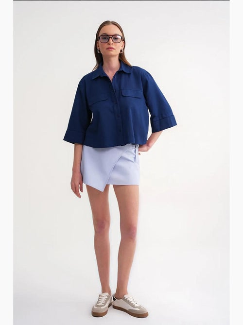 Chemise courte ample avec fermeture à boutons et poche mixray - Kiabi