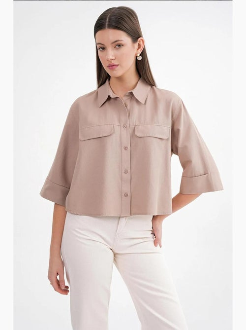 Chemise courte ample avec fermeture à boutons et poche mixray - Kiabi