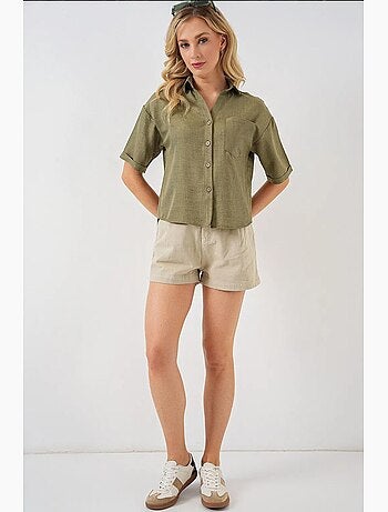 Chemise courte aspect lin bdart