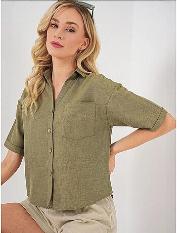 Chemise courte aspect lin bdart