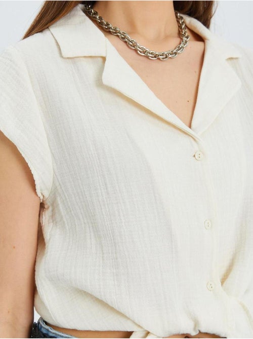 Chemise courte avec détail nœud mixray - Kiabi