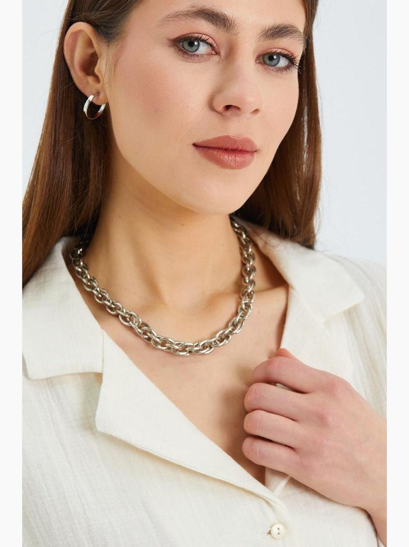 Chemise courte avec détail nœud mixray Beige - Kiabi