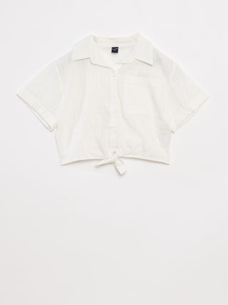 Chemise courte avec nœud