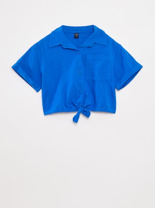 Chemise courte avec nœud