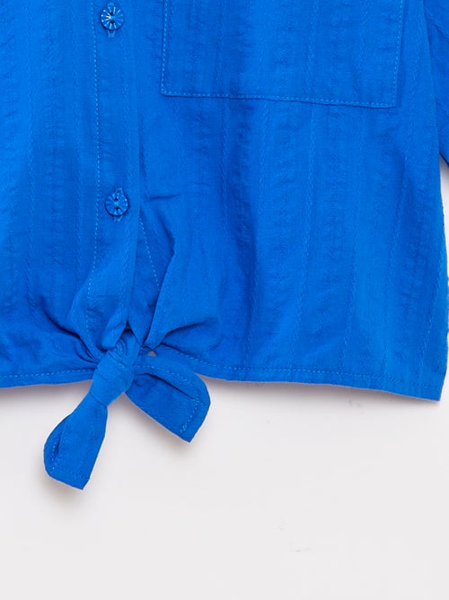 Chemise courte avec nœud - Kiabi
