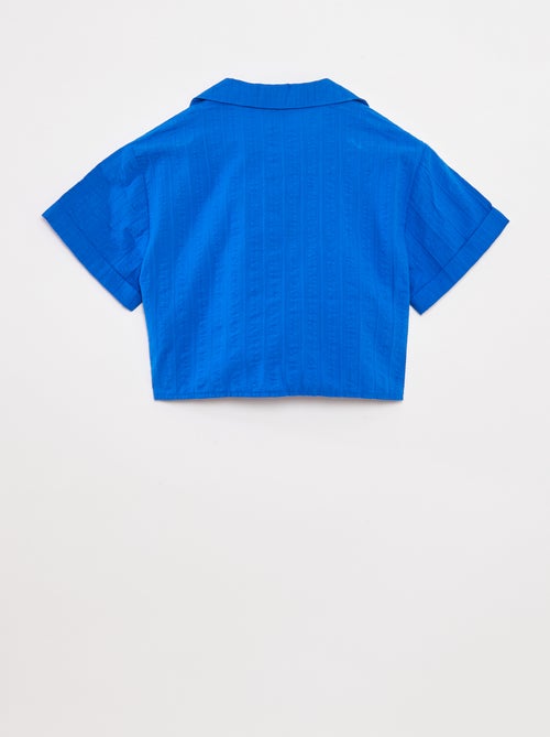 Chemise courte avec nœud - Kiabi