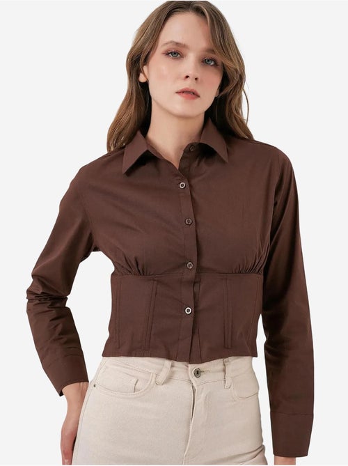Chemise courte boutonnée en popeline ajustée bdart - Kiabi