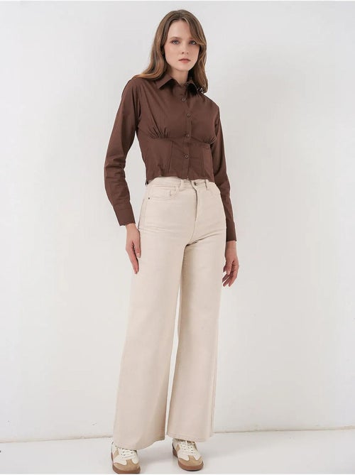 Chemise courte boutonnée en popeline ajustée bdart - Kiabi