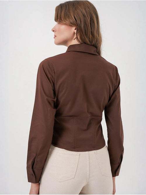 Chemise courte boutonnée en popeline ajustée bdart - Kiabi