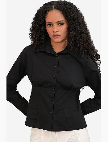 Chemise courte boutonnée en popeline ajustée bdart