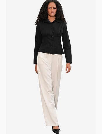 Chemise courte boutonnée en popeline ajustée bdart