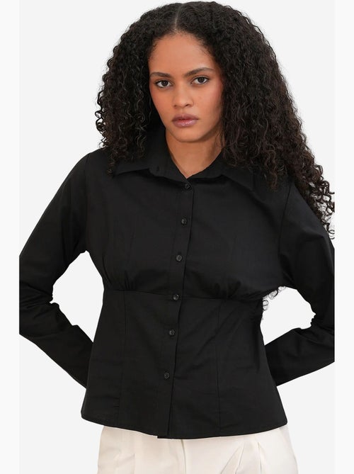 Chemise courte boutonnée en popeline ajustée bdart - Kiabi Chemise courte boutonnée en popeline ajustée bdart - Kiabi