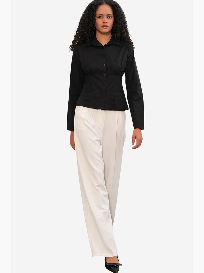 Chemise courte boutonnée en popeline ajustée bdart Noir - Kiabi