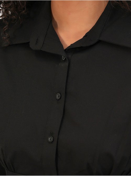 Chemise courte boutonnée en popeline ajustée bdart - Kiabi Chemise courte boutonnée en popeline ajustée bdart - Kiabi