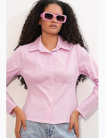 Chemise courte boutonnée en popeline ajustée bdart